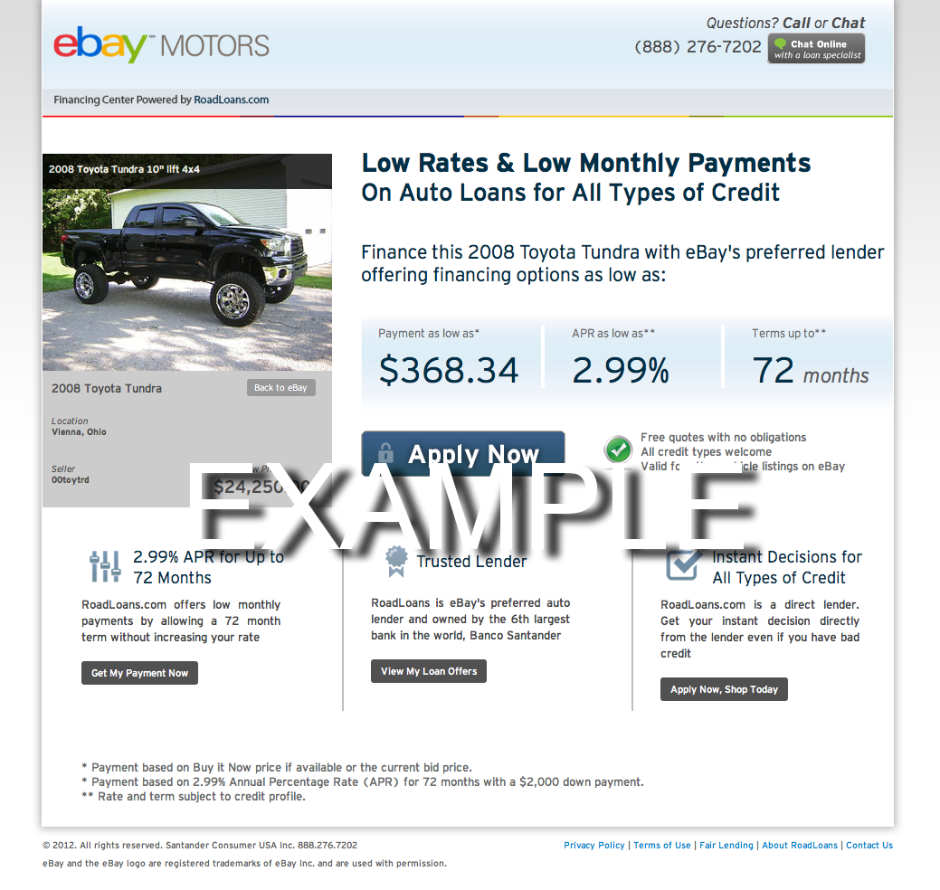 Financing from Now Available on eBay Motors eBay Motors