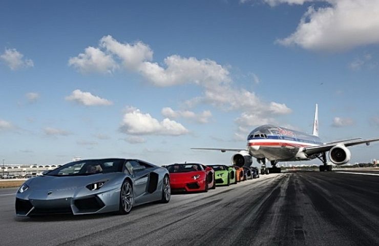 Lamborghini Aventador Roadster on Miami International Airport runway