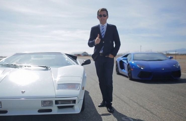 justin bell with lamborghini countach and aventador