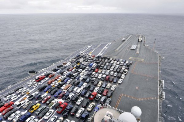 shipping classic cars | cargo deck of freighter