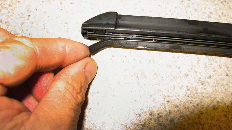 This windshield wiper insert should be replaced
