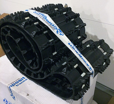 Snowmobile tracks wear down over time. Consider replacing them as part of the snowmobile pre-season checklist.