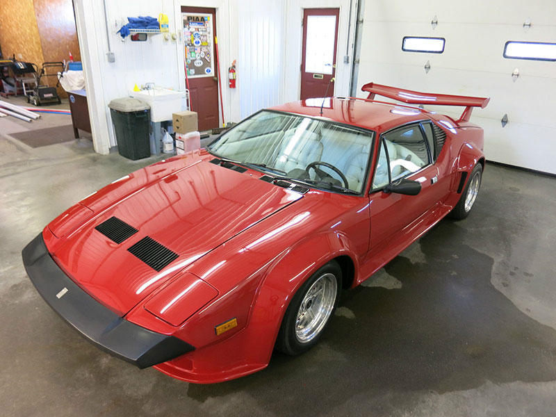 Source: http://www.ebay.com/itm/1972-De-Tomaso-Pantera-/281859757093?forcerrptr=true&hash=item41a0269425%3Ag%3ASzYAAOSwcdBWS11c&item=281859757093&nma=true&si=7aw8YDcipTRibZX%252F0%252FEoAz6Y2vk%253D&orig_cvip=true&rt=nc&_trksid=p2047675.l2557 Image: Pantera3.jpg Caption: The 1972 DeTomaso Pantera has been substantially modified from original, both inside and out, with a nod toward the GT5 look of later models.