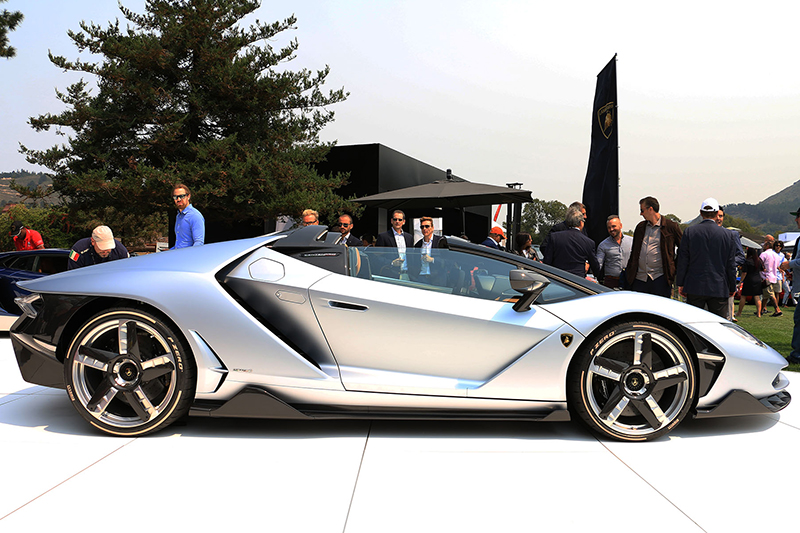 Lamborghini took the wraps off the new Centenario Roadster at The Quail as well. With 759 horsepower on tap, it’s the most powerful production roadster the company has ever built.