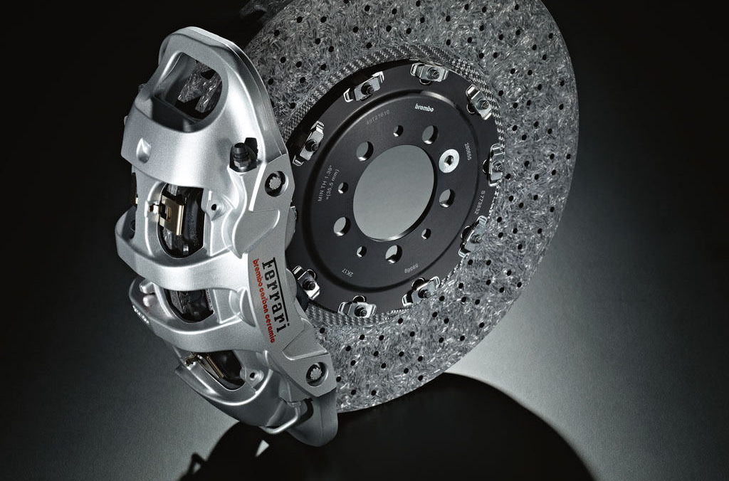 A specialty performance brake upgrades: a $17,000 Brembo front 15-inch carbon ceramic brake kit