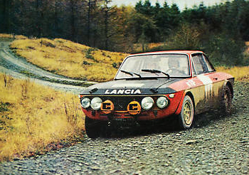 Harry Kallstron racing in the Lancia Fulvia