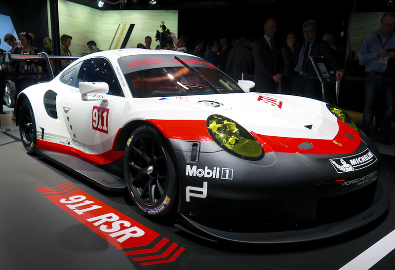 The 2017 Porsche 911 RSR at the 2016 Los Angeles Auto Show.