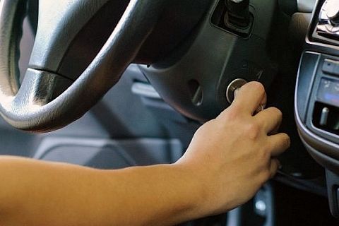 Turning a Key to Start a Car