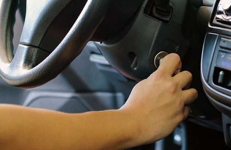 Turning a Key to Start a Car