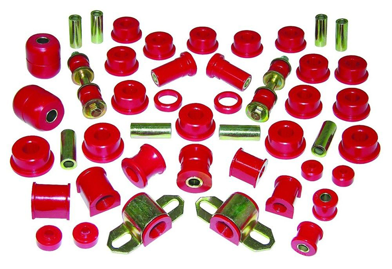 Over time, rubber bushings can wear out. The solution can be found with a bushing replacement kit.