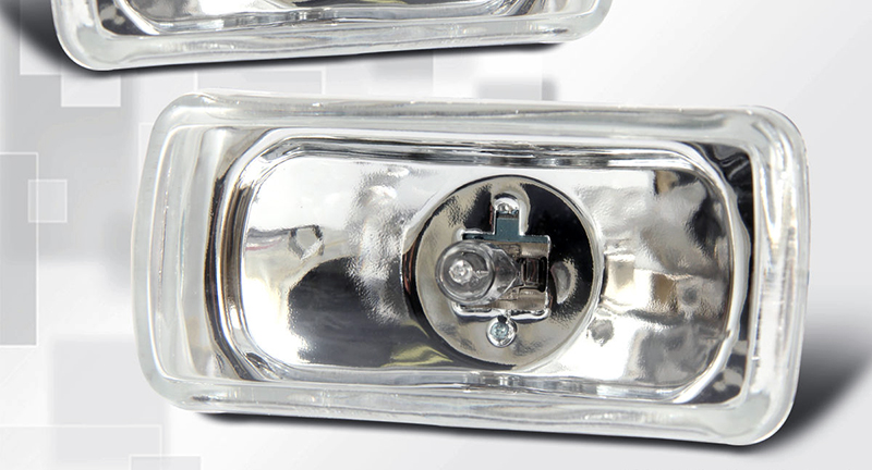 A pair of clear halogen driving lights.