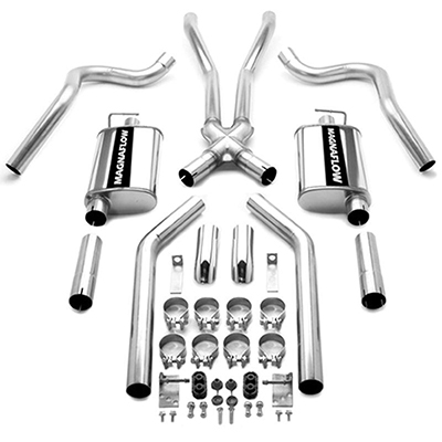 Magnaflow’s 15816 2.5-inch dual exhaust kit is comprehensive—from the cross member back.