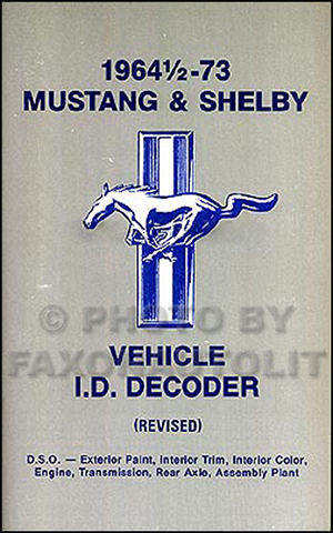 We found this pocket-size “1964-½ - 1973 Mustang & Shelby Vehicle I.D. Decoder” on eBay Motors. It’s a handy reference.