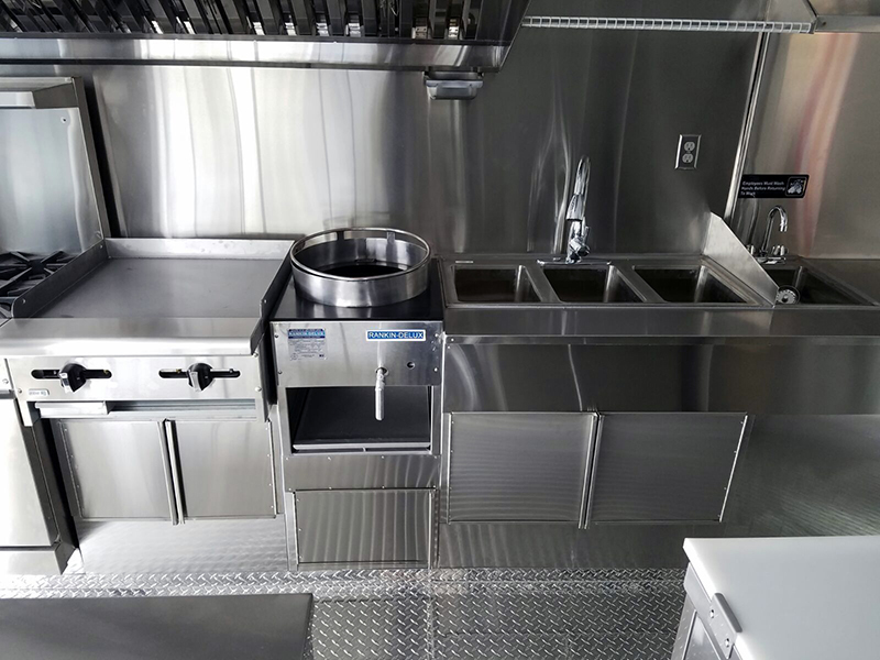 Interior of Thai food truck