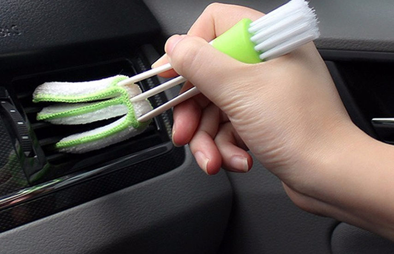 This innovative car interior cleaning brush gets the dust out of the dashboard vents in a jiffy.