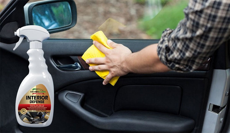 Kevian Interior Defense plastic cleaner gets off the grime.