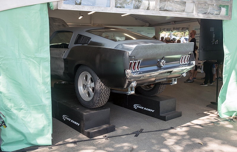 The Mustang Fastback sports a custom rear-deck spoiler.