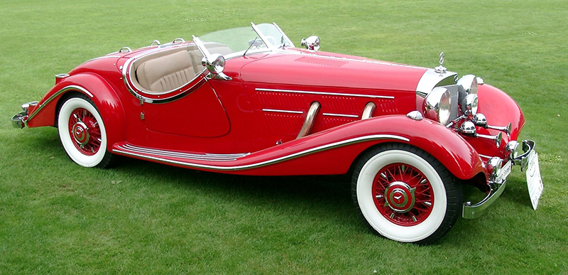 The 540k special roadster in all its streamlined, supercharged glory. One recently fetched nearly $10 million.