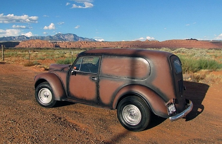 1940s-style delivery wagon VW party bug