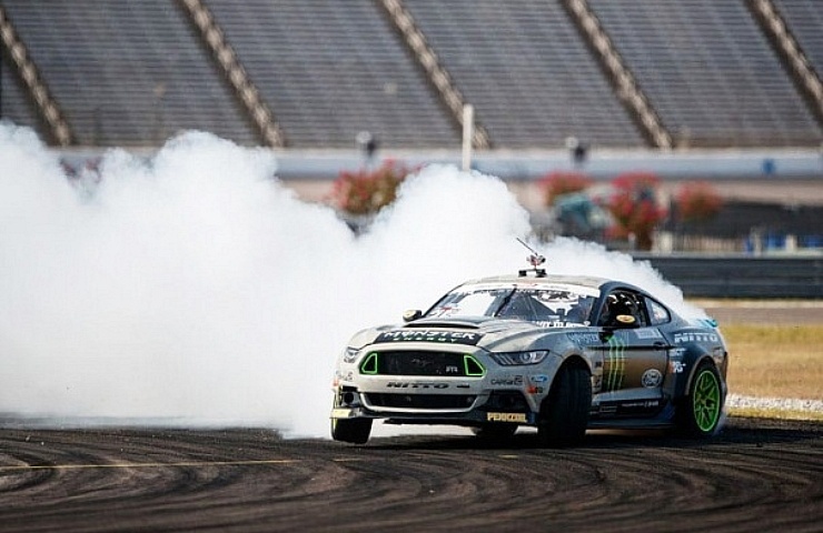 Formula Drift champion Vaughn Gittin Jr. tearing it up at Formula Drift Texas earlier this year.