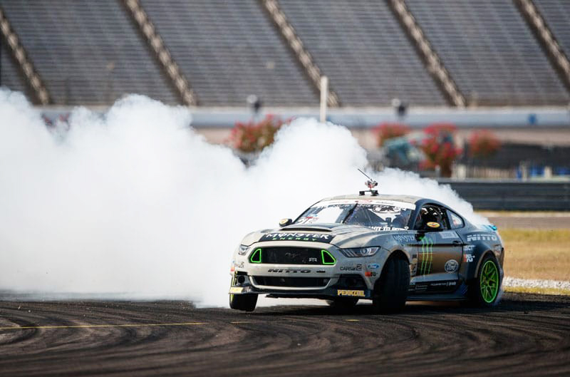 Formula Drift champion Vaughn Gittin Jr. tearing it up at Formula Drift Texas earlier this year.