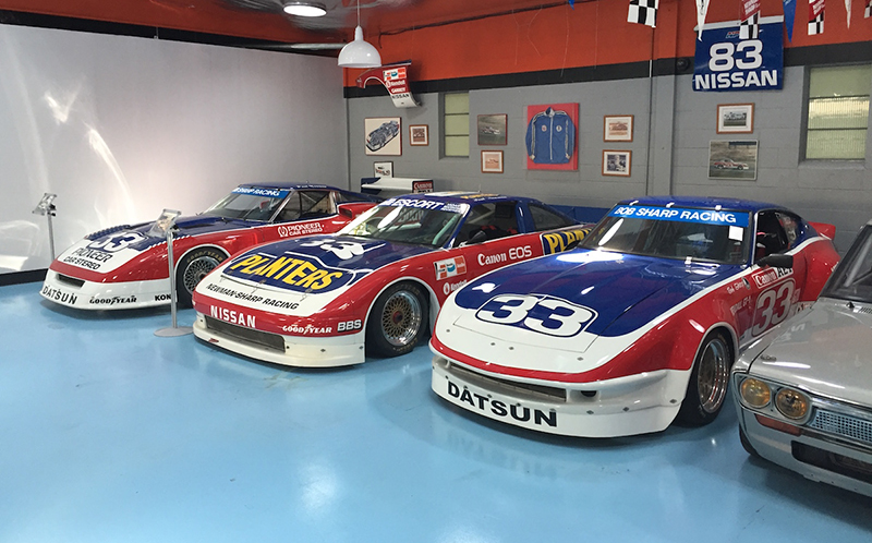 Adam Carolla’s collection includes a number of Paul Newman’s historic Datsun and Nissan race cars.