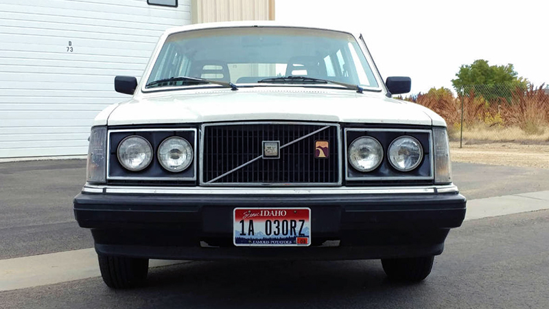 The team added the quad headlamps and a black grille from an earlier car.