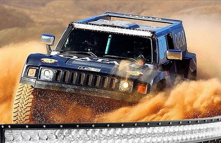 LED light bar on off-road vehicle