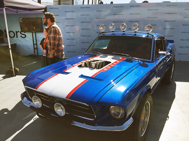 Rut posed with fans in front of the rowdy eBay Motors ’67 Mustang.