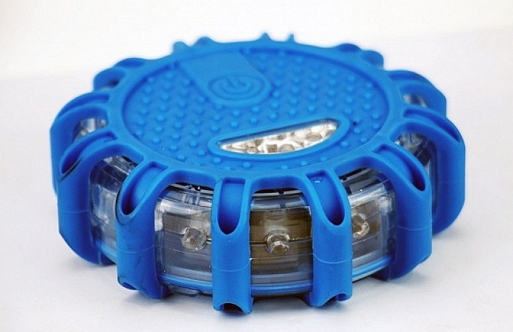 Blue Magnetic Base Beacon Light Flashing Roadside Emergency Disc LED