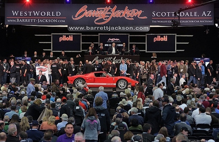 Barret-Jackson auction floor during Arizona Auction Week