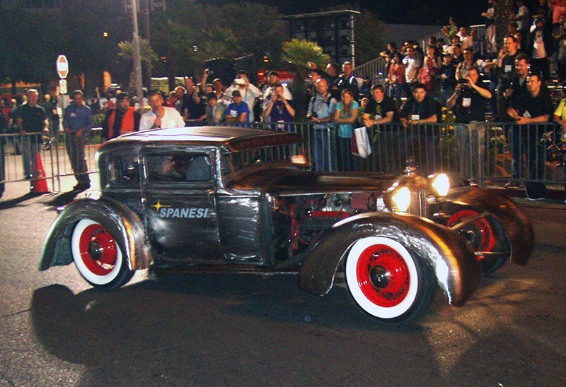 The rat rod and Mark Boone Junior at SEMA