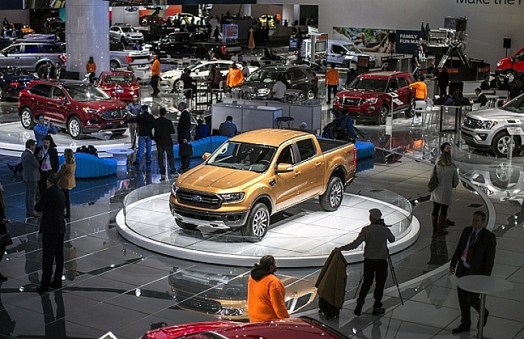 The Ford stand at the 2018 North American International Auto Show was buzzing Monday morning, after the all-new Ranger pickup was unveiled.