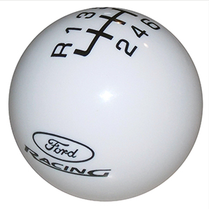 Ford Racing cue-ball white shift knob