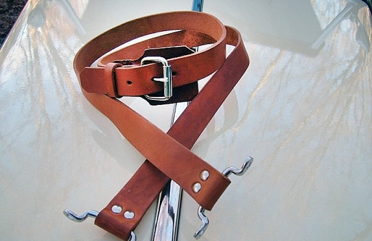 Leather hood strap