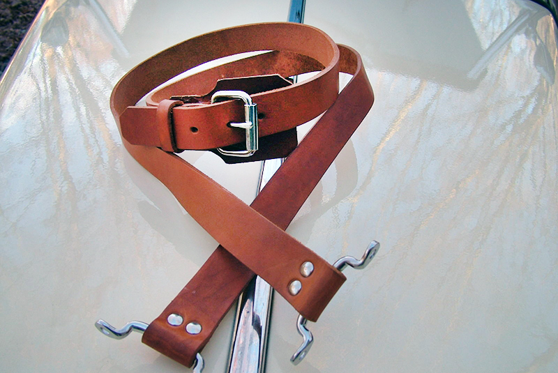 Leather hood straps discount for vintage cars