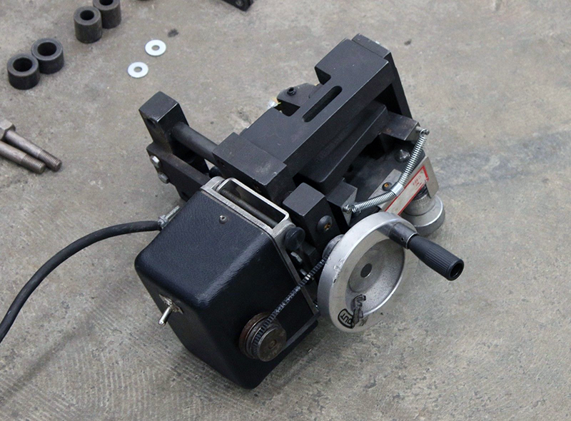 An on-car brake resurfacing lathe.