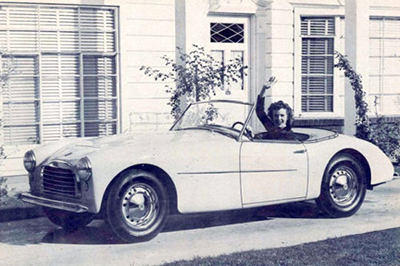 A period ad for the Doretti, with American actress Terry Moore behind the wheel.