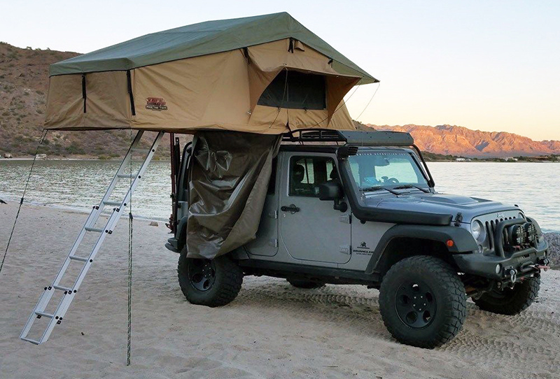 Tuff Stuff Elite Overland roof-top, five-person tent with annex room