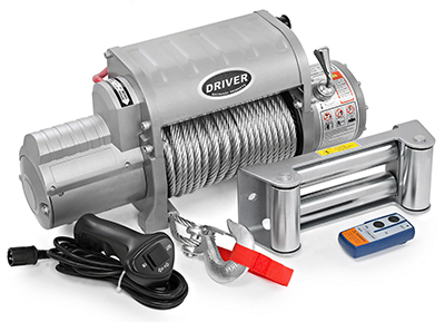 Electric, wireless self-recovery winch