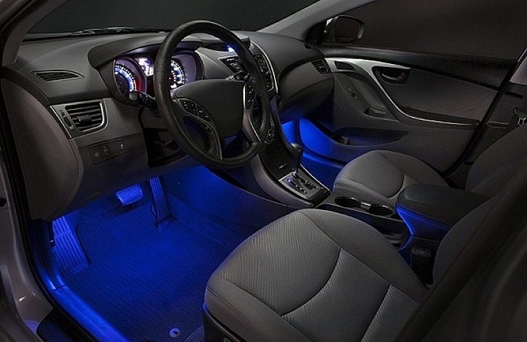 2m Blue LED Car Interior Decorative Atmosphere Wire Strip Light Accessories  US