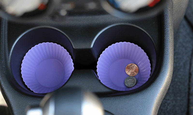 Silicone cupcake liners will make cup holders easy to clean.
