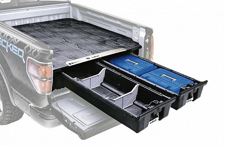 Decked in-bed truck drawer system