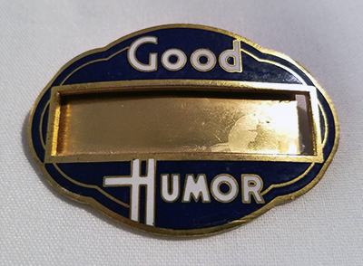 A vintage Good Humor name badge, circa 1950s