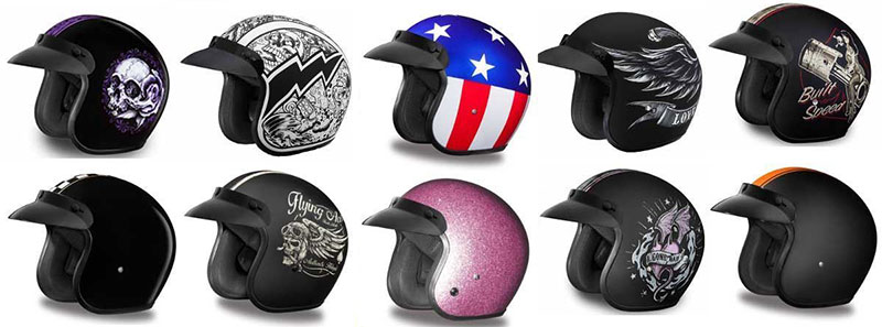 Motorcycle helmet styles