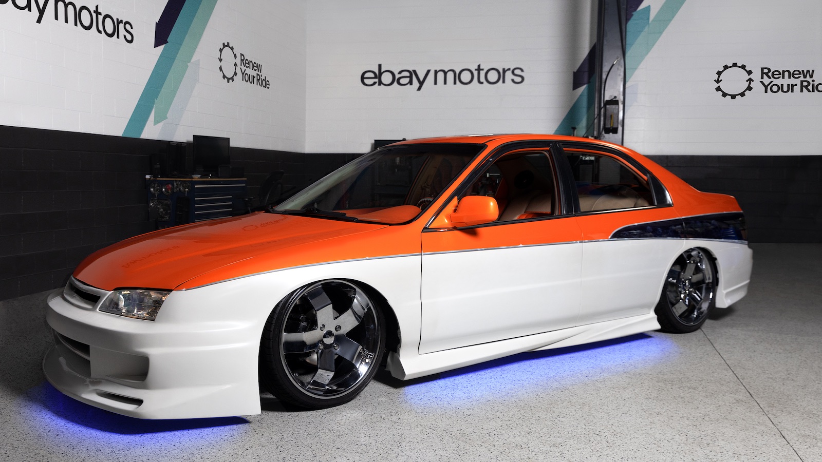 eBay Motors Renew Your Ride installed a Diode Dynamics LED underglow kit on T-Pain's Bel-Cord.