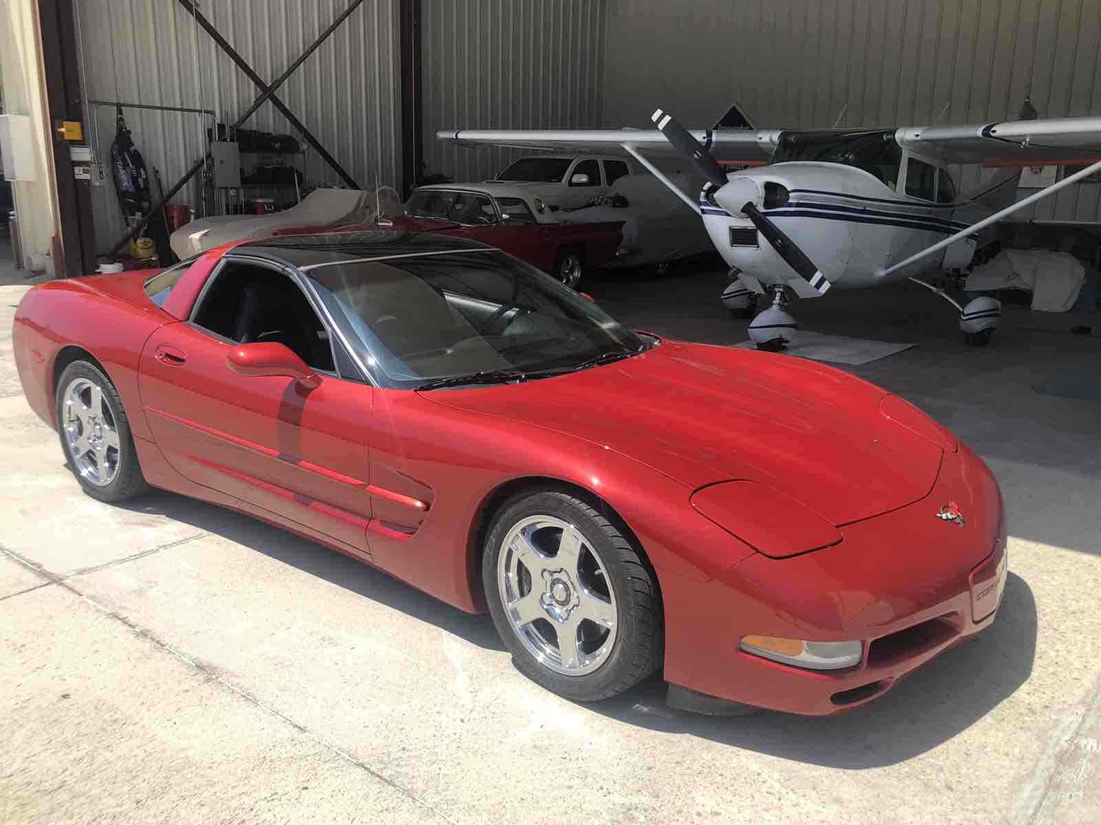Exterior view of a 1997 Chevy Corvette, an example of a fifth-generation Corvette.