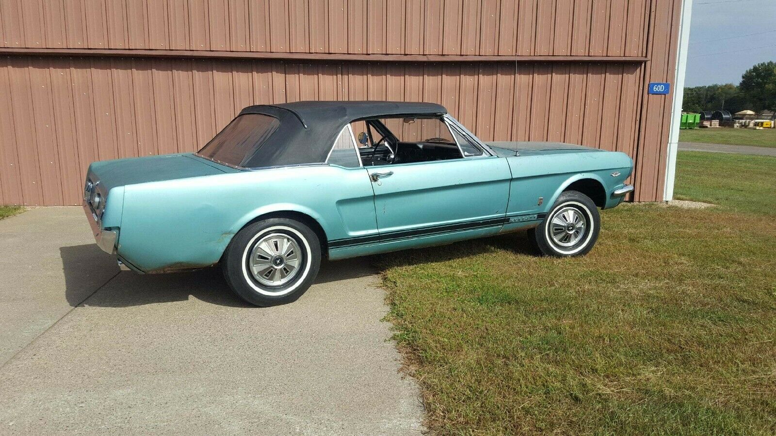 Side view of 1966 Ford Mustang with K-code engine