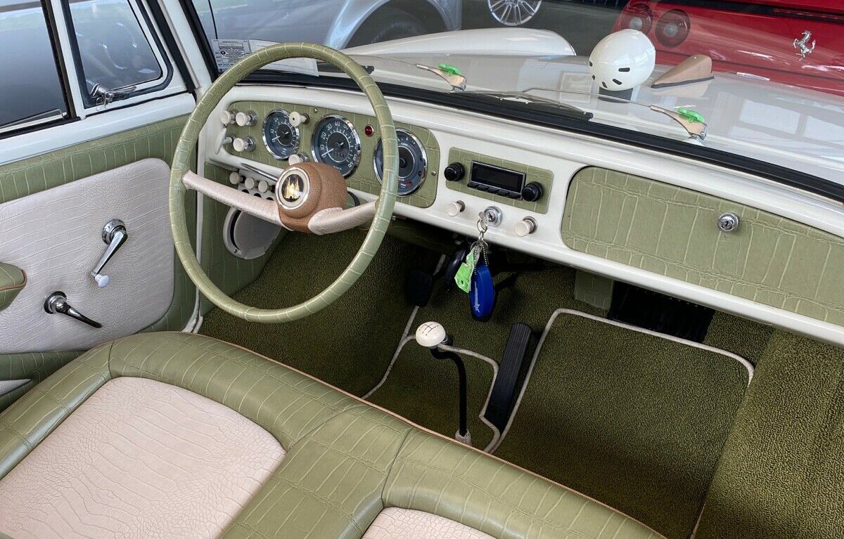 The avocado and white interior look brand new.