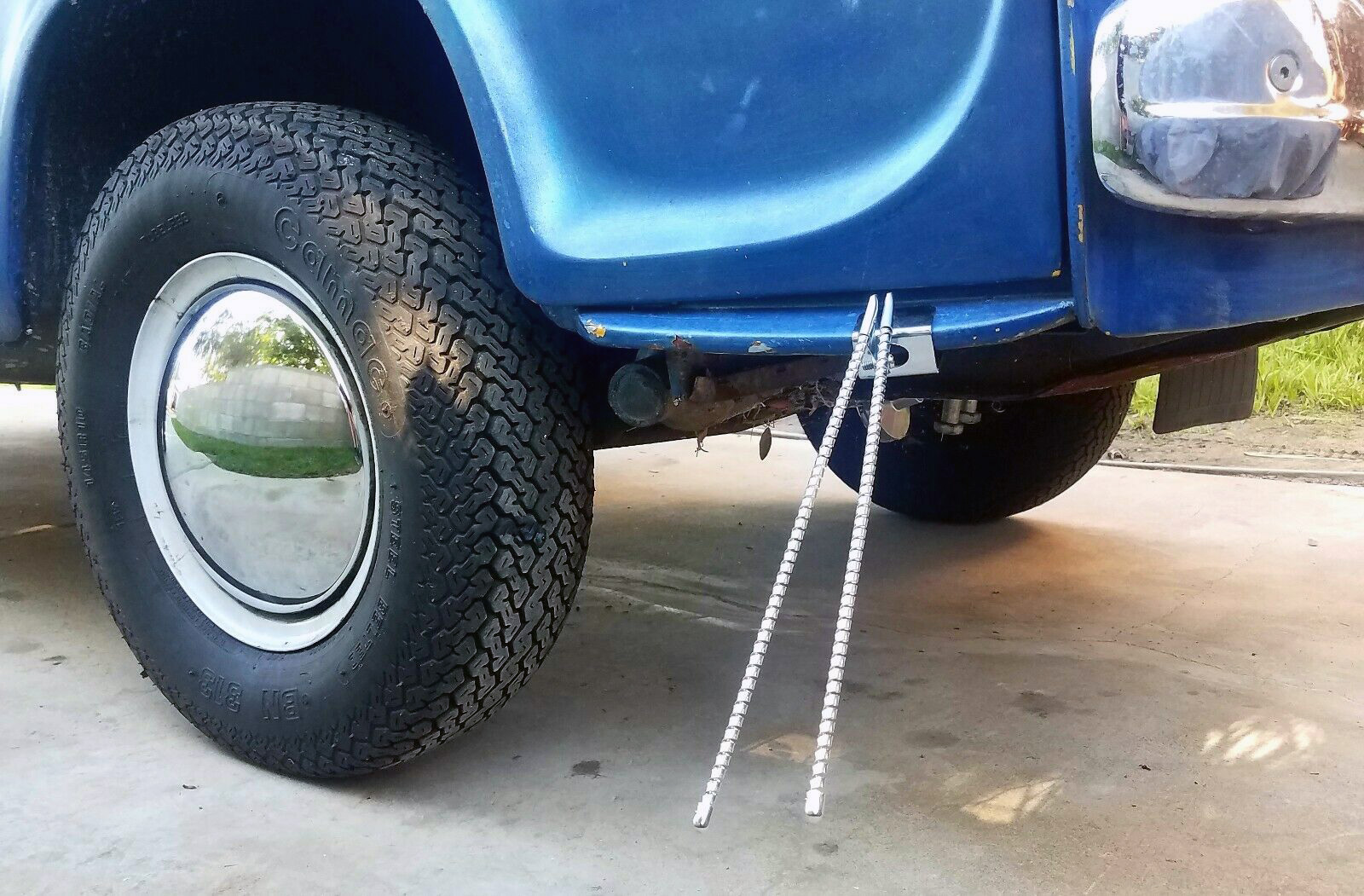Curb feelers, a.k.a. Cat Whiskers, prevent curb rash, but are only appropriate for vintage vehicles